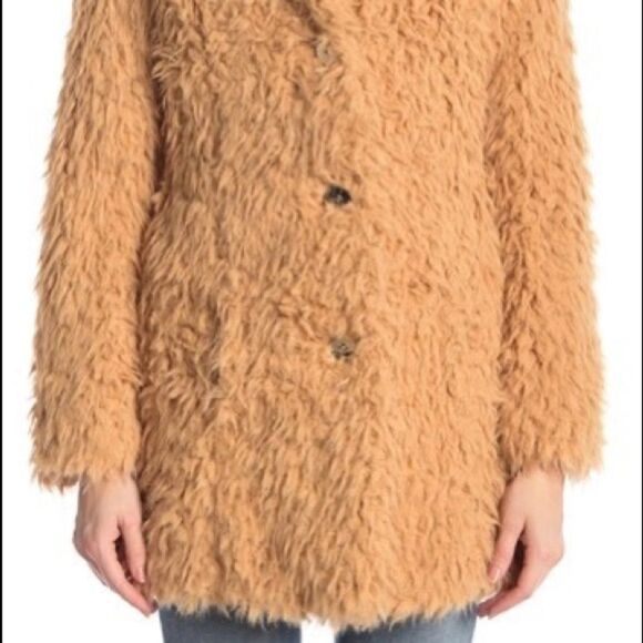 Guess Teddy Faux Fur Single Breast Coat - Picture 4 of 5